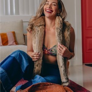 Faux fur cardigan